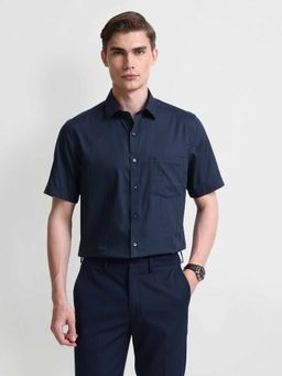 Arrow - Blue Short Sleeve Vertical Stripes Shirt