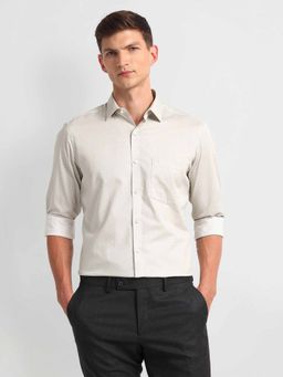 Arrow - Beige Printed Cotton Shirt