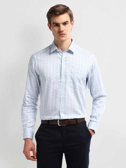 Arrow - Blue Cutaway Collar Cotton Floral Shirt