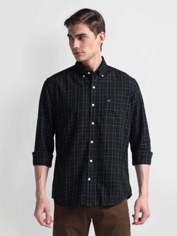 Arrow Sports - Navy Blue Tartan Checks Cotton Shirt