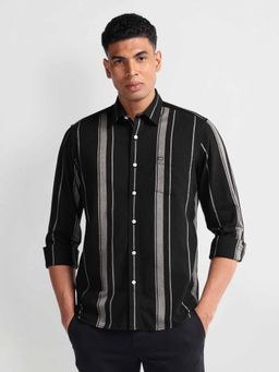 Arrow Sports - Black Long Sleeve Stripes Shirt