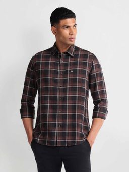 Arrow Sports - Red Point Collar Oxford Checks Shirt