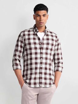 Arrow Sports - Red Tartan Check Slim Fit Checks Shirt