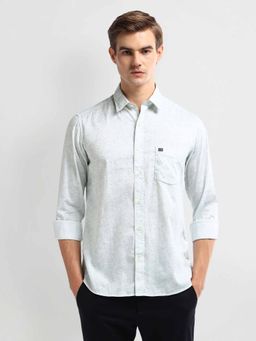 Arrow Sports - Green Manhattan Slim Fit Cotton Paisley Shirt