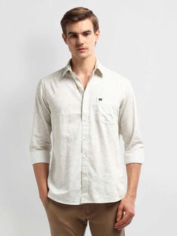Arrow Sports - Beige Manhattan Slim Fit Cotton Paisley Shirt