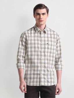 Arrow Sports - Beige Point Collar Manhattan Slim Fit Shirt