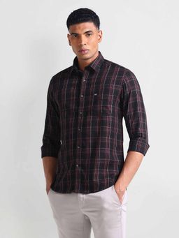 Arrow Sports - Red Plaid Check Manhattan Slim Shirt