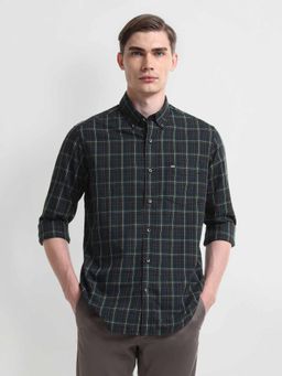 Arrow Sports - Navy Blue Tartan Check Cotton Shirt