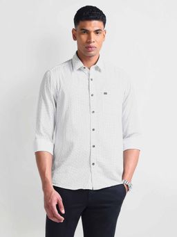 Arrow Sports - White Printed Manhattan Slim Shirt