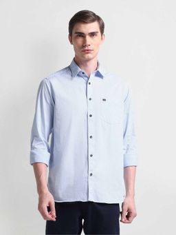 Arrow Sports - Blue Solid Twill Shirt