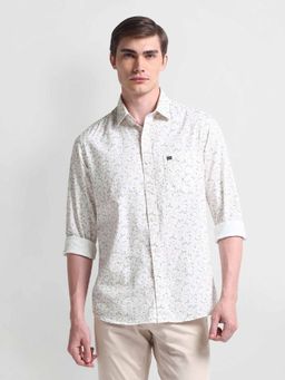Arrow Sports - Off White Floral Print Twill Shirt