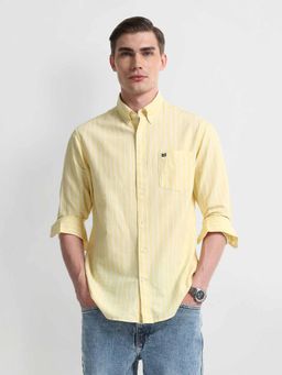 Arrow Sports - Yellow Slim Fit Oxford Shirt