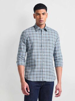 Arrow Sports - Blue Plaid Check Oxford Shirt