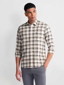 Arrow Sports - Beige Slim Fit Oxford Shirt