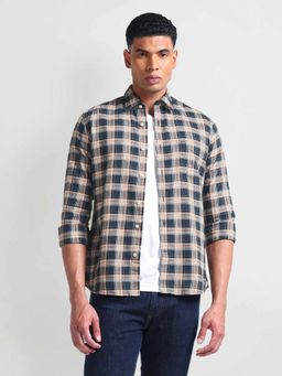 Arrow Sports - Grey Slim Fit Oxford Shirt