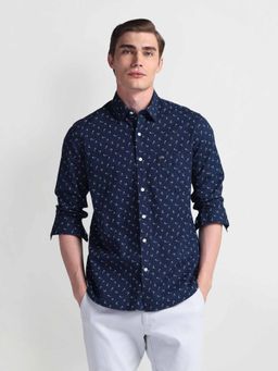 Arrow Sports - Navy Blue All Over Floral Print Manhattan Slim Fit Shirt