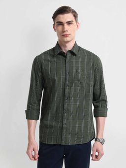 Arrow Sports - Olive Tartan Check Cotton Shirt
