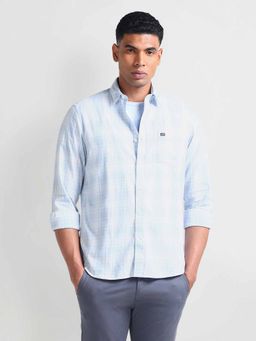 Arrow Sports - Blue Slim Fit Long Sleeve Shirt