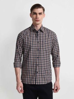 Arrow Sports - Black Pure Cotton Check Shirt