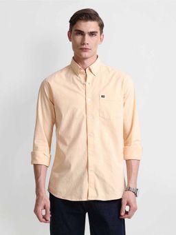 Arrow Sports - Yellow Button Down Collar Slim Fit Shirt