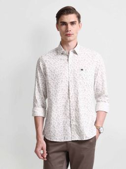 Arrow Sports - White Point Collar Floral Print Shirt