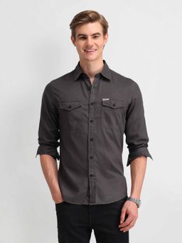 U.S. Polo Assn. Denim Co. - Grey Slim Fit Cavalry Twill Shirt