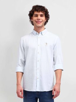 U.S. Polo Assn. Denim Co. - Blue Slim Fit Button Down Checks Shirt