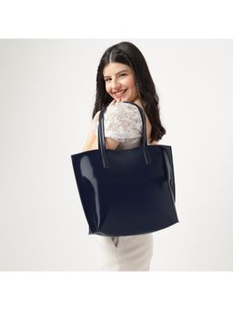 Fastrack - Women Navy Blue Party Tote Bag Fits Upto 14" Laptop