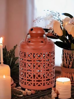 At Home by Nilkamal - Illumina Mini Lantern Candle Stand (Rust)