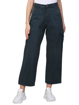 Cantabil - Black Solid Regular Fit Cargo