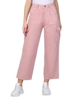 Cantabil - Pink Solid Regular Fit Cargo