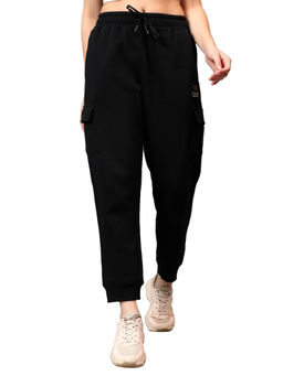 Cantabil - Black Solid Regular Fit Joggers