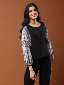 Aarke Ritu Kumar - Black Cable Knit Sweater