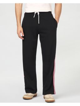 Bewakoof - Men'S Black Side Panel Straight Fit Trackpant