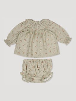 EARLY SUNDAY - Green Libby Floral Printed Dress and Bloomer