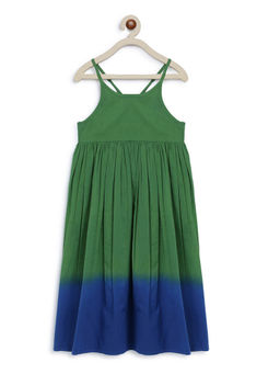 TIBER TABER - Girls Maxi Dress Tie Dye Ombre -green