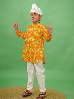 TIBER TABER - Boys Indie Print Cotton Shirt Black