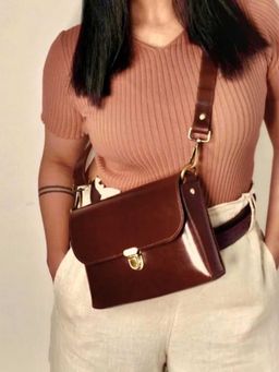 The Bicyclist - Brown Shoulder Sling Bag For Women In Dark Brown: Sophie