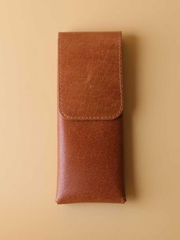 The Bicyclist - Tan Leather Pouch For Pens