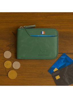 NFI Essentials - PU Leather 9 Slots Vertical Card Holder Wallet - Green