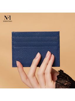 NFI Essentials - PU Leather 7 Slots Vertical Card Holder - Blue