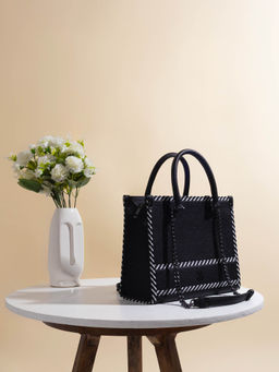 Suave Bags - Black Mono Edge Tote Bag