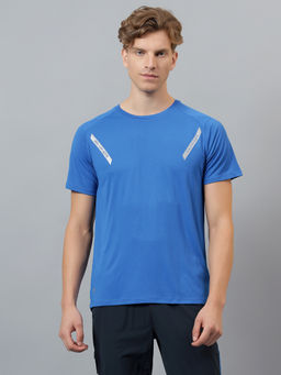 Dida - Men Round Neck Poly Fine Teal T-Shirt