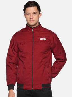 SHOWOFF - Men's Casual Maroon Solid Jacket