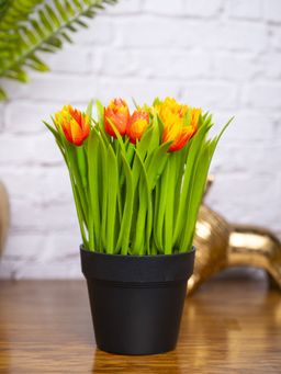 Voncasa - Red Lily Artificial Potted Plant