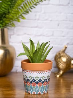 Voncasa - Aloe Vera Artificial Potted Plant - Mandala Style
