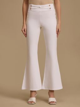 Kazo - Theo Boot Cut White Solid Jeggings