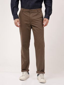 Lee - Men Brown Cotton Lycra Mid Rise Chino Pant