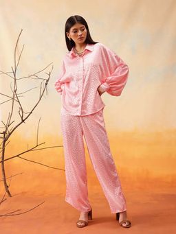 INDO STREET - Pink Textured Co-Ord Set