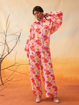 INDO STREET - Pink Floral Print Co-Ord Set